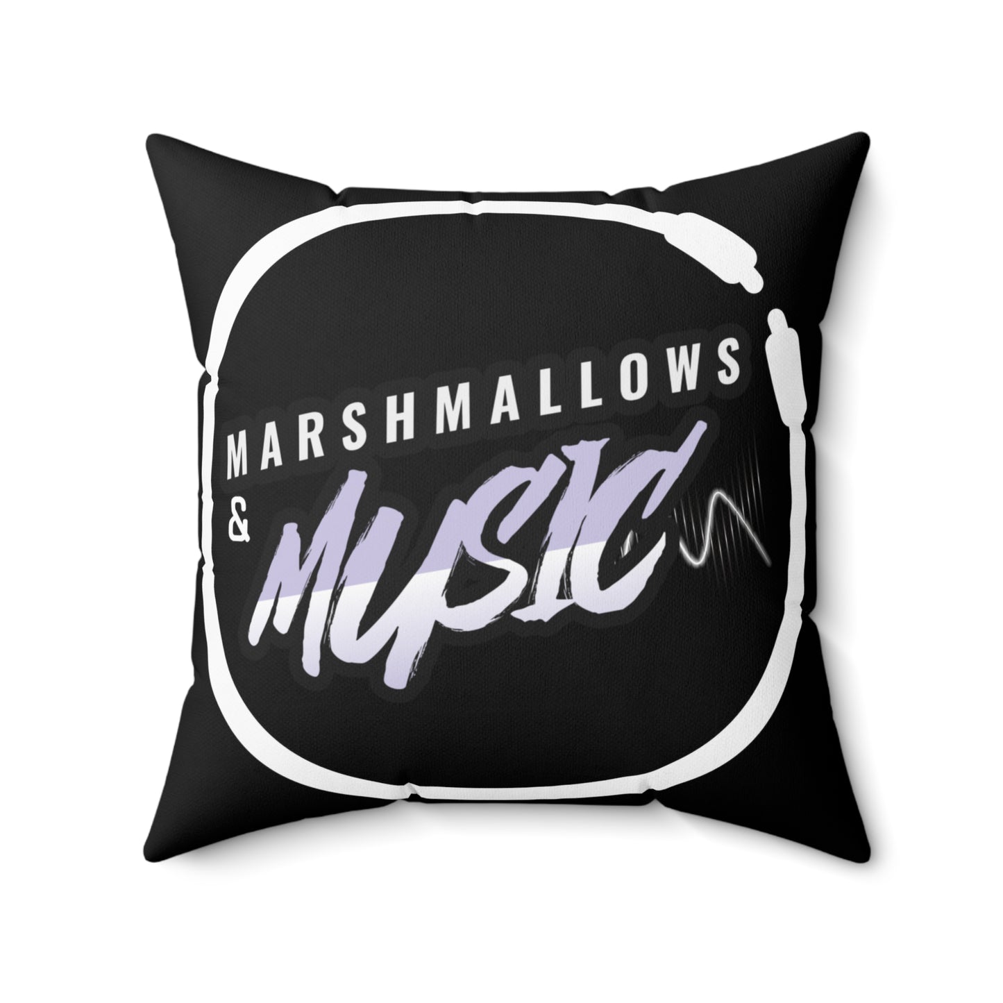 Marshmallows & Music Square Pillow